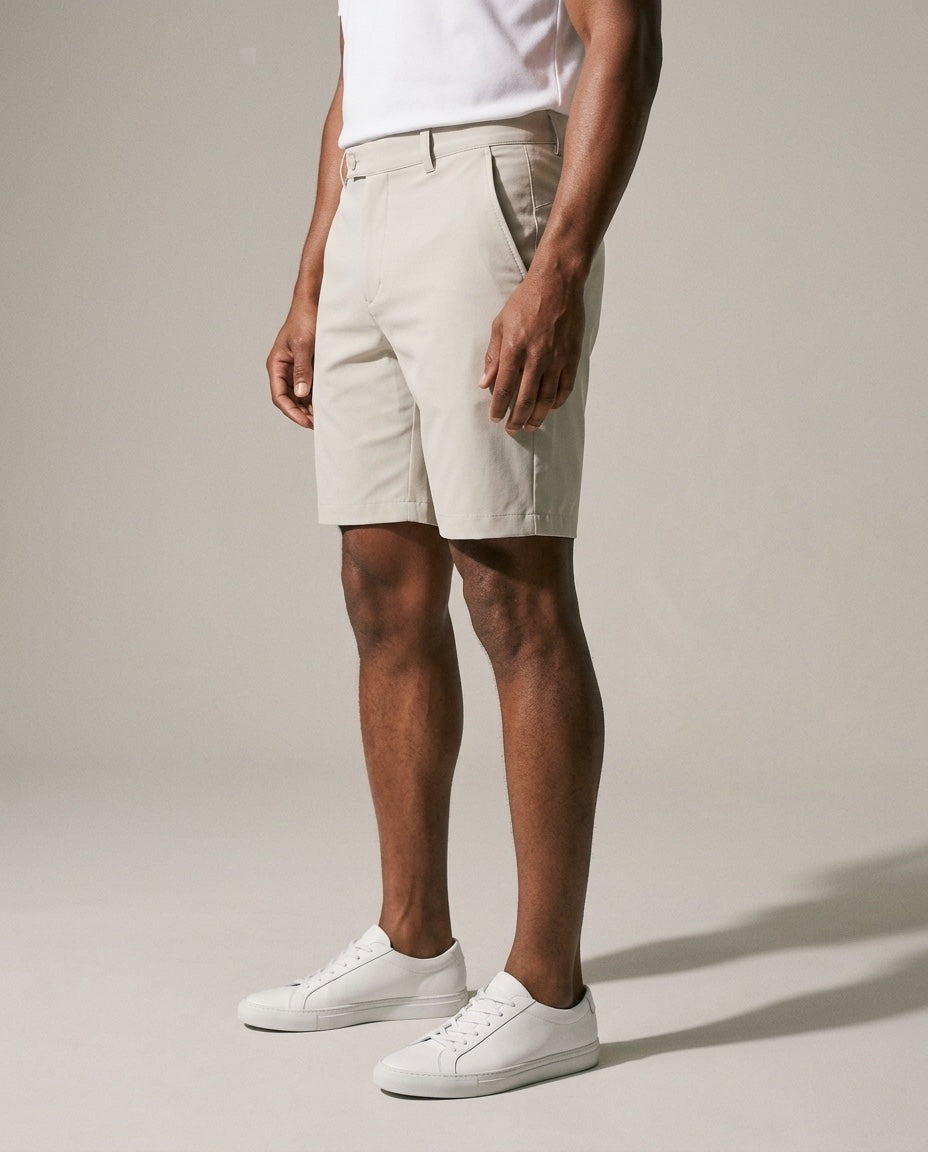 Men's Sanibel Short in Khaki, studio three-quarter view