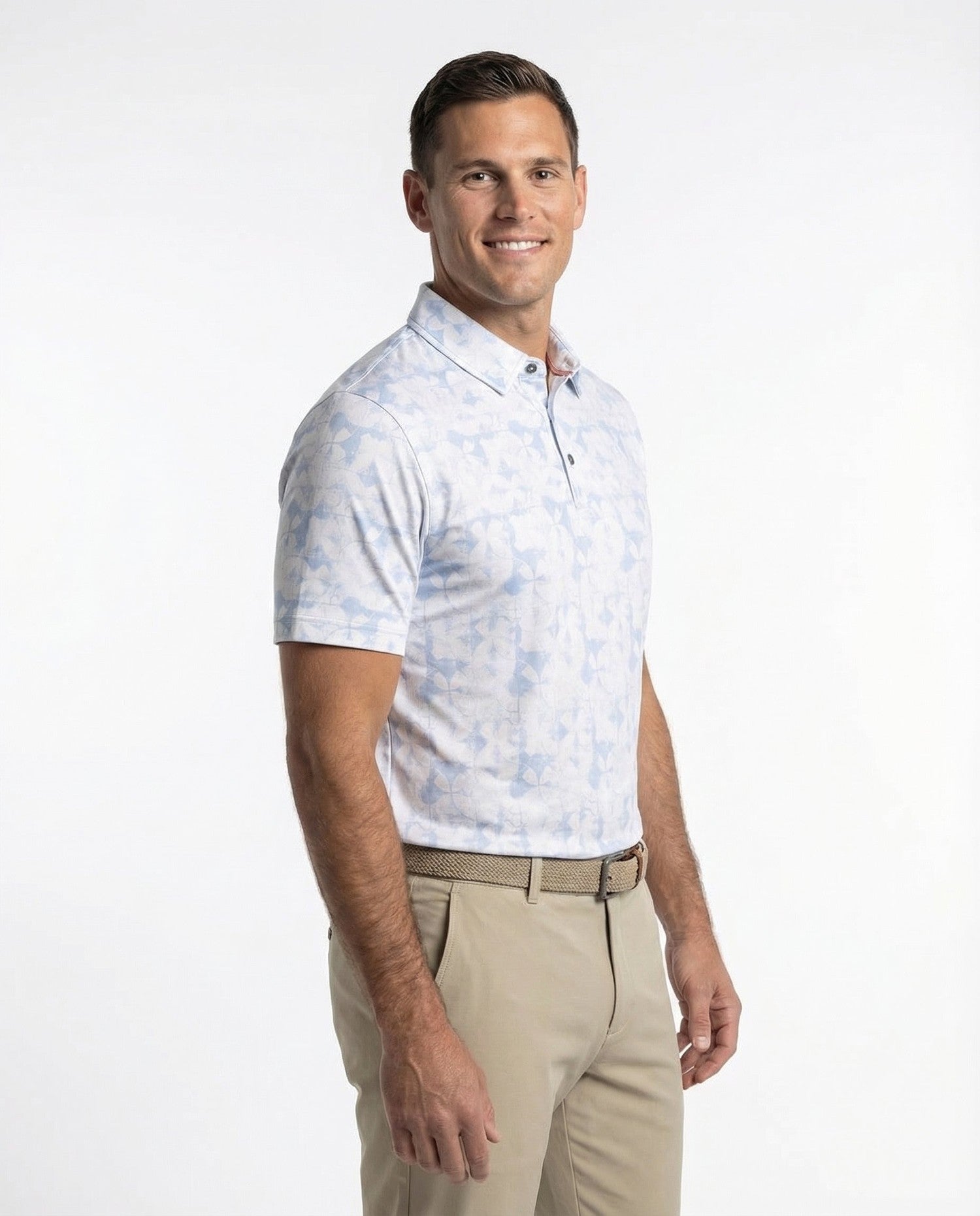 Greg  - Mens 3 Button Abstract Polo