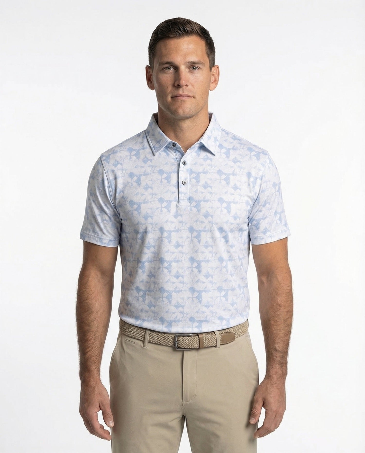 Greg  - Mens 3 Button Abstract Polo