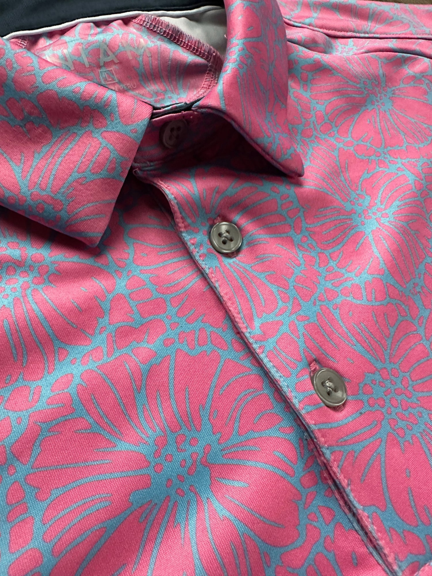 Men's 3 Button Watermelon Floral Polo with SwingFree™ Performance