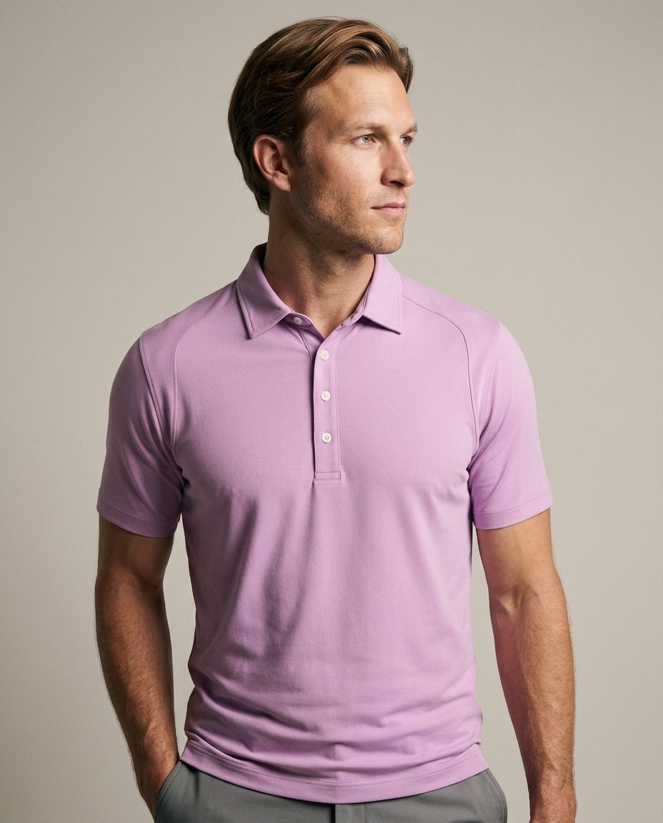 Men's SwingFree™ Performance Polo in Lavender, studio front view