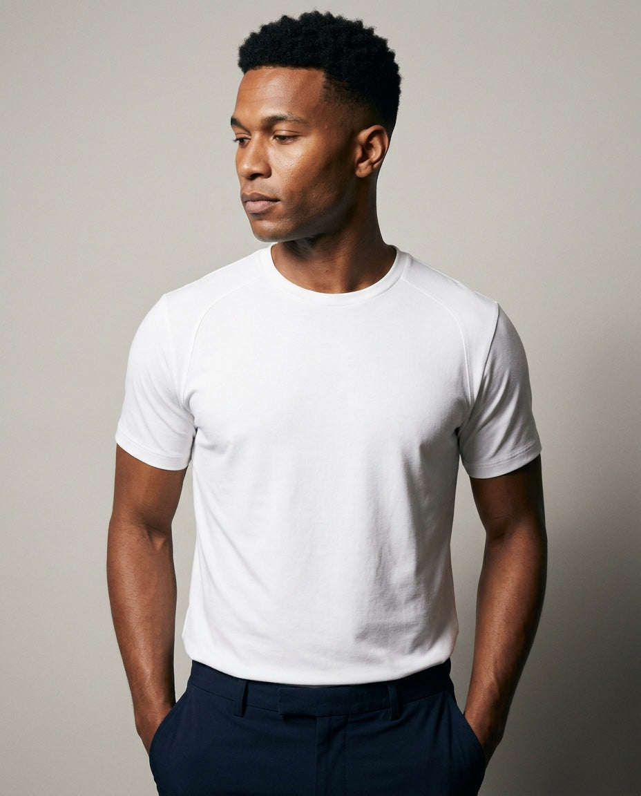 Men's SwingFree™ Performance Crew Tee in White, studio front view