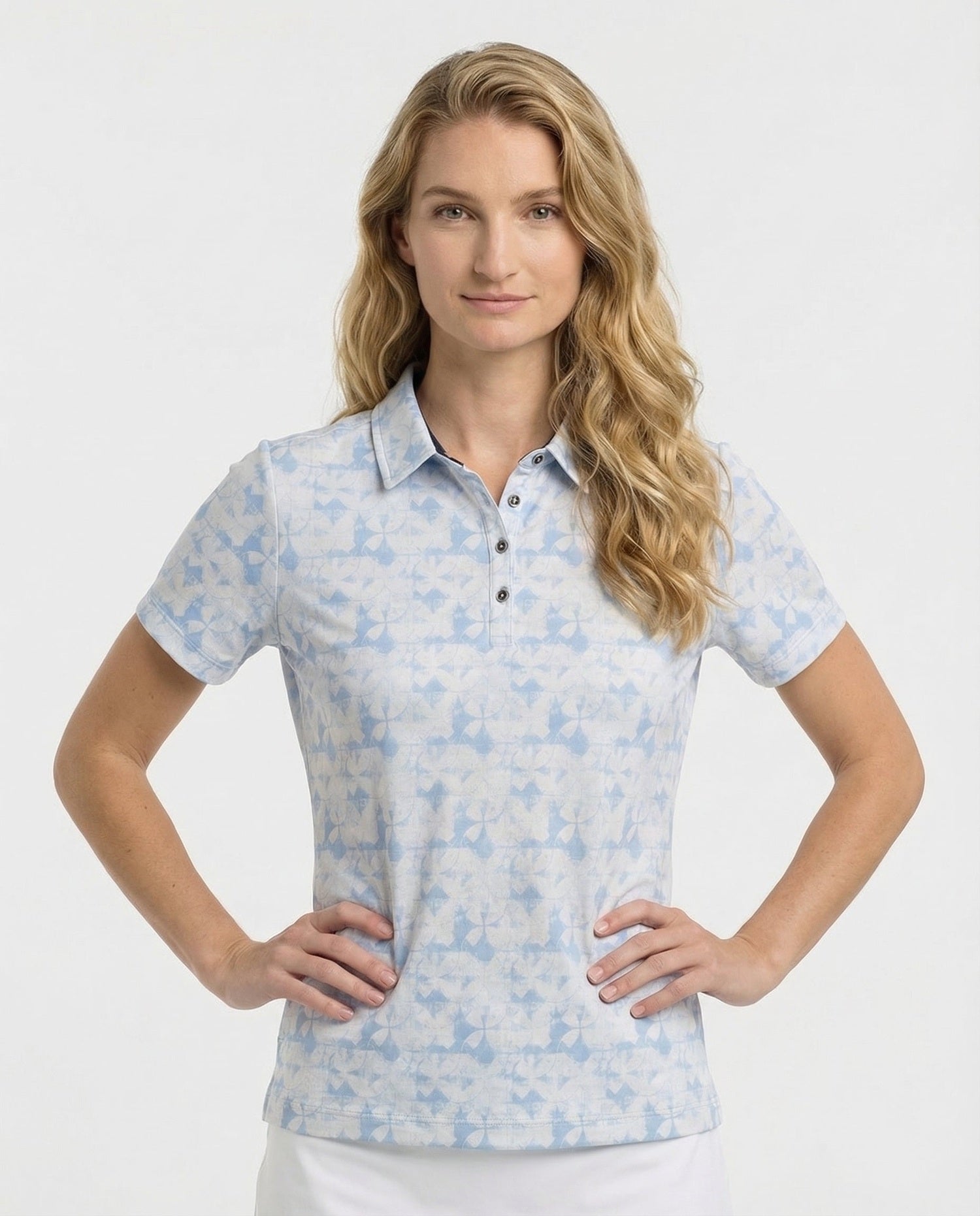 Nancy - Womens 4 Button Abstract Polo
