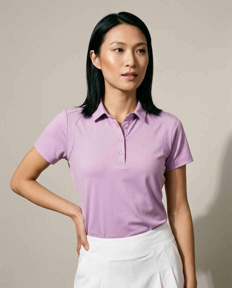 Women's SwingFree™ Performance Polo in Lavender, studio front view