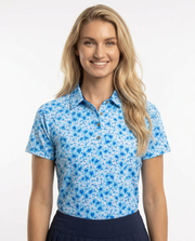 Women's Performance Hawaiian Floral Polo - Aqua