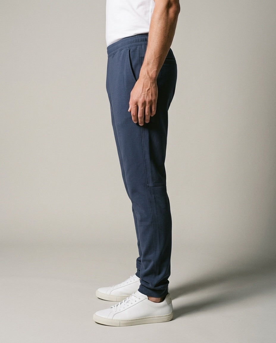 Men's Pant in Navy, studio three-quarter view
