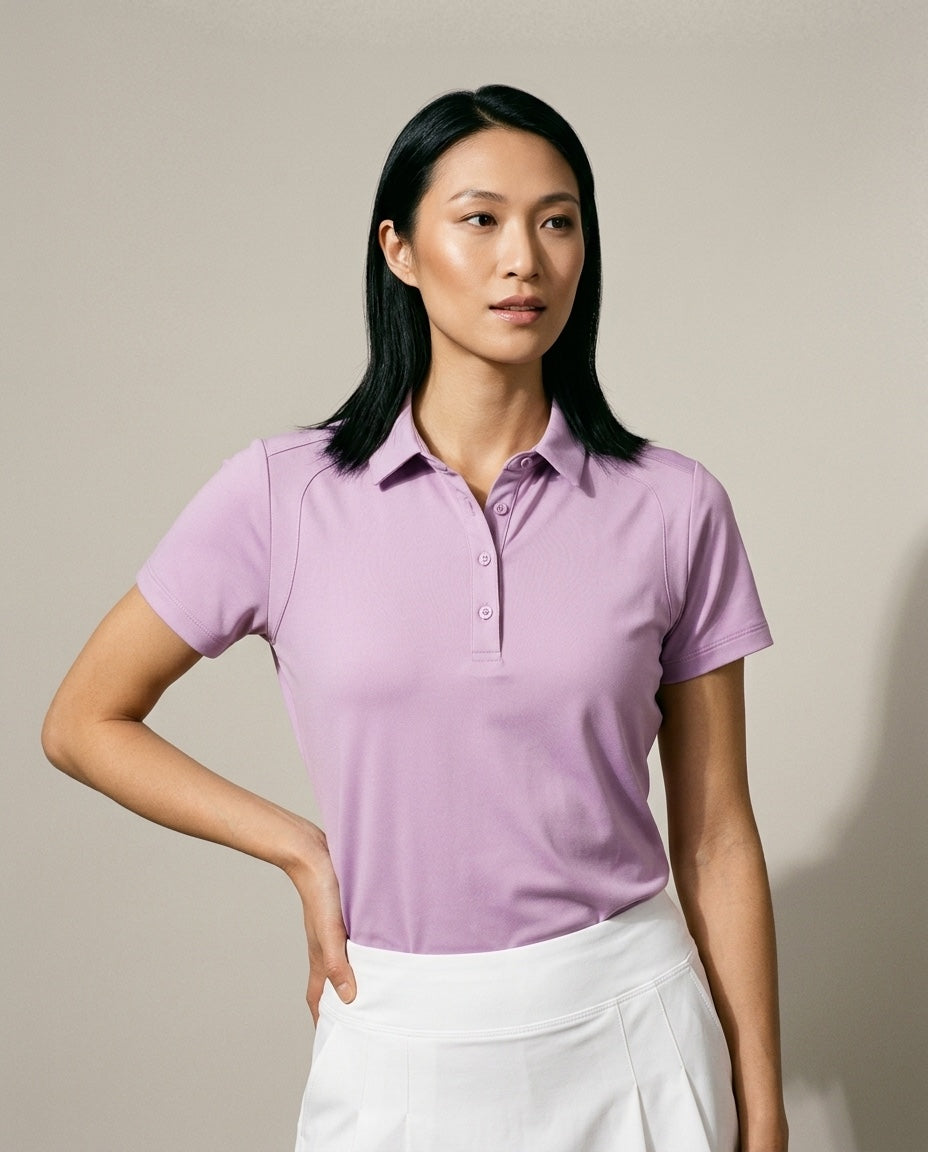 Women's SwingFree™ Performance Polo in Lavender, studio front view